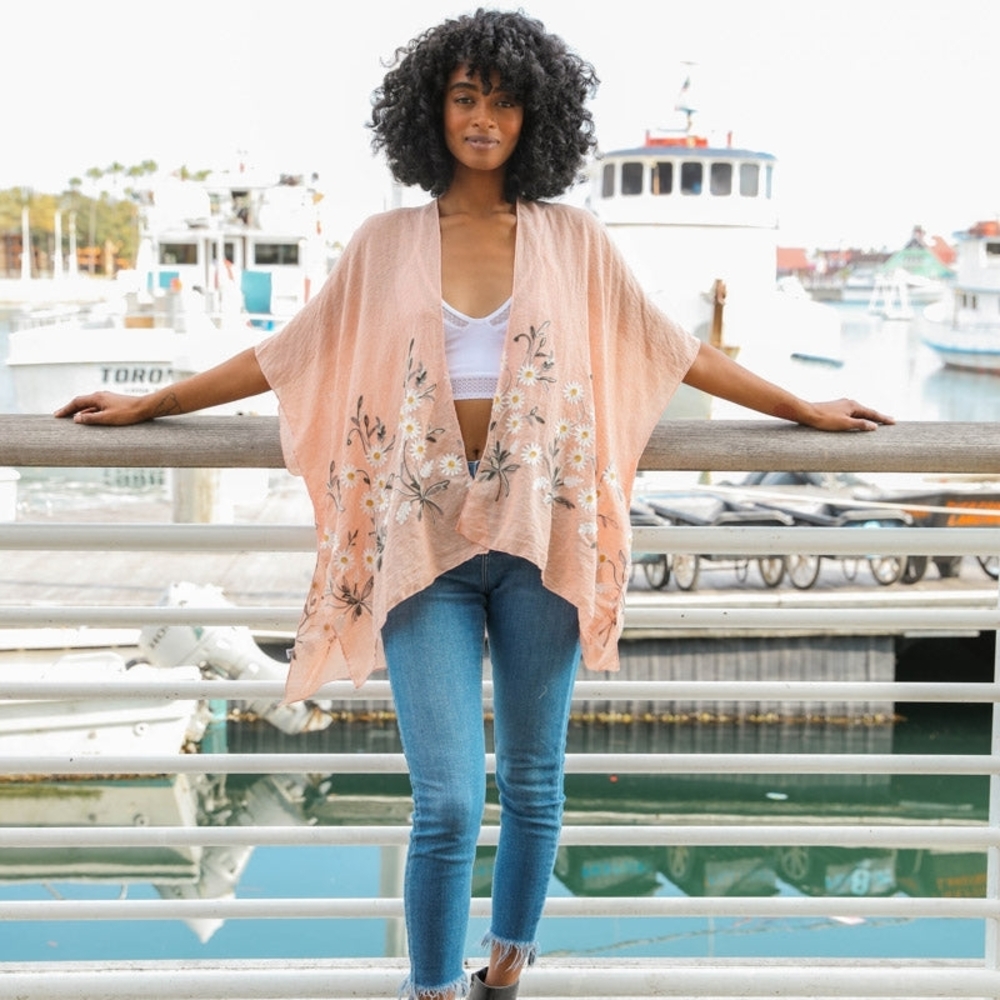 BOGO Stitched Floral Kimono- OS